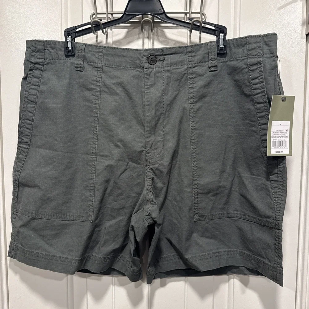NEW MEN'S L GOODFELLOW & CO GREEN OUTDOOR HIKING CAMPING UTILITY SUMMER SHORTS